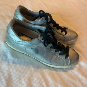 Golden Goose silver sneakers